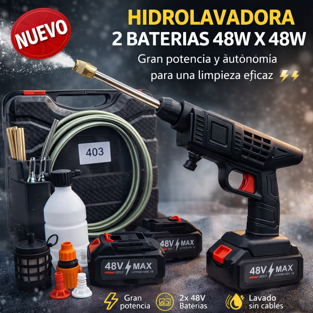 HIDROLAVADORA 2 BATERIAS 48W X 48W